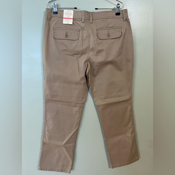 St John Bay Womens Heritage Khaki Beige Straight Leg Pants  Casual 14P NWT - Picture 2 of 13